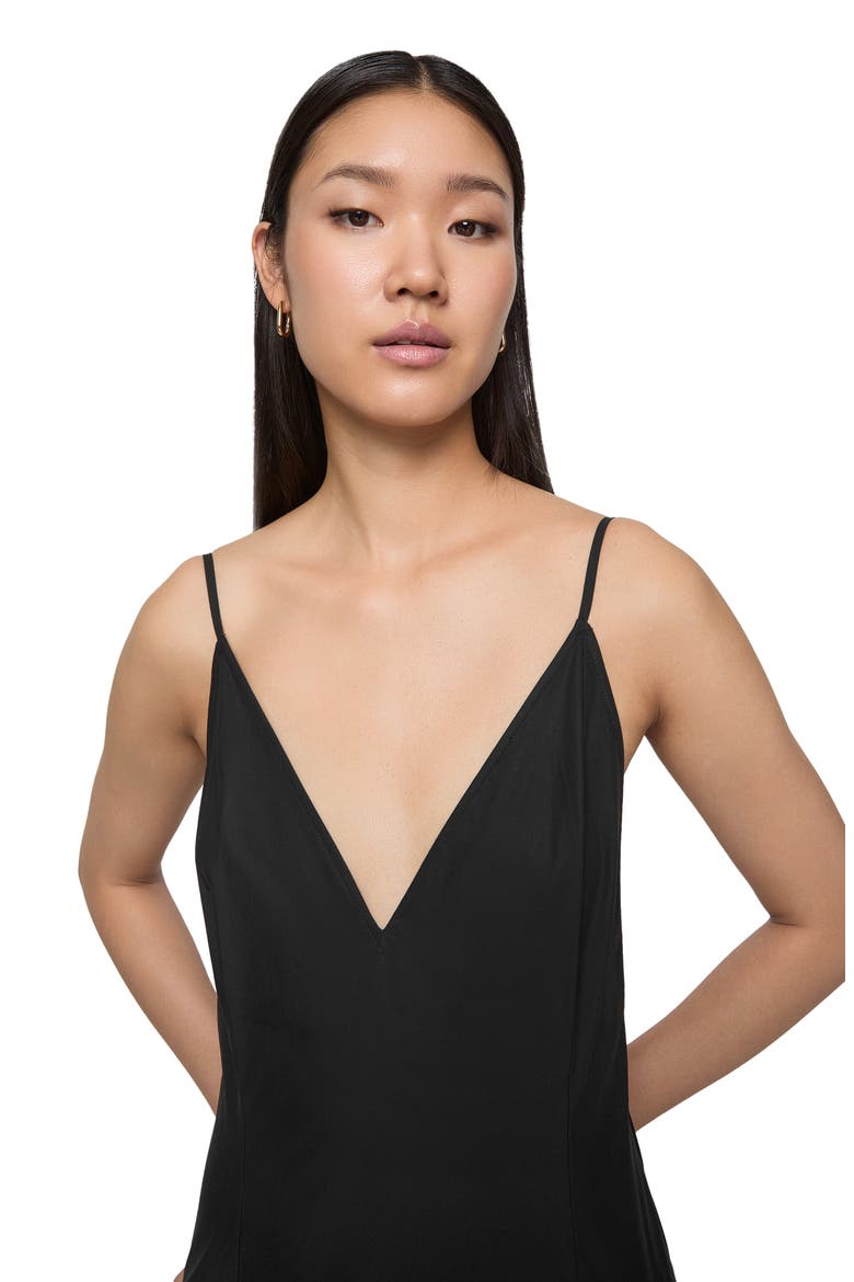 Amber Cotton Slipdress, Alternate, color, TRUE BLACK