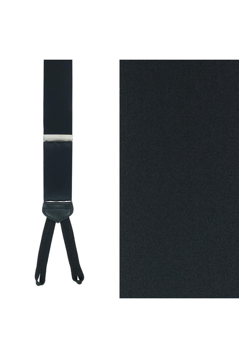 Big & Tall Sutton Solid Silk Formal End Suspenders (braces), Main, color, Black