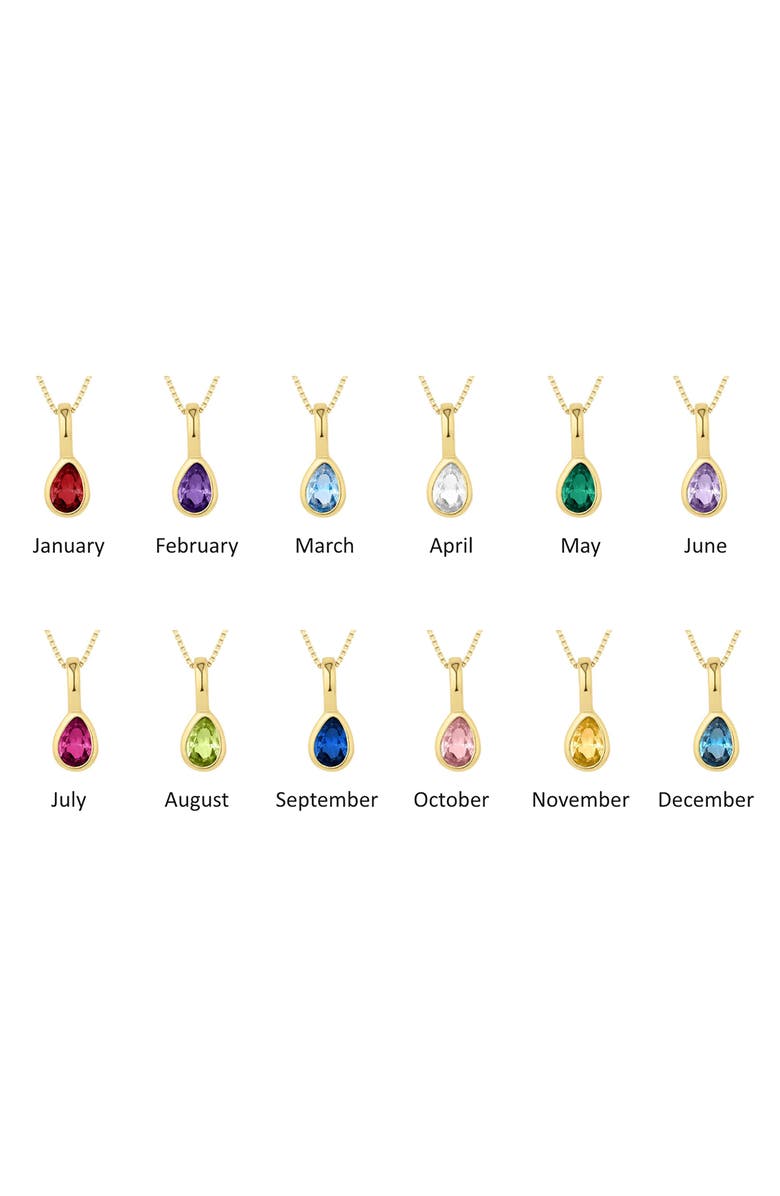 Set & Stones Teardrop Birthstone Pendant Necklace, Alternate, color, Gold / April