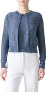 Akris Sequin Knit Linen Blend Cardigan