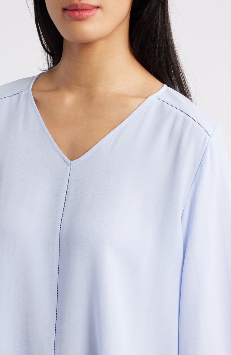 Eileen Fisher Ladder Trim Silk Top, Alternate, color, Bellflower