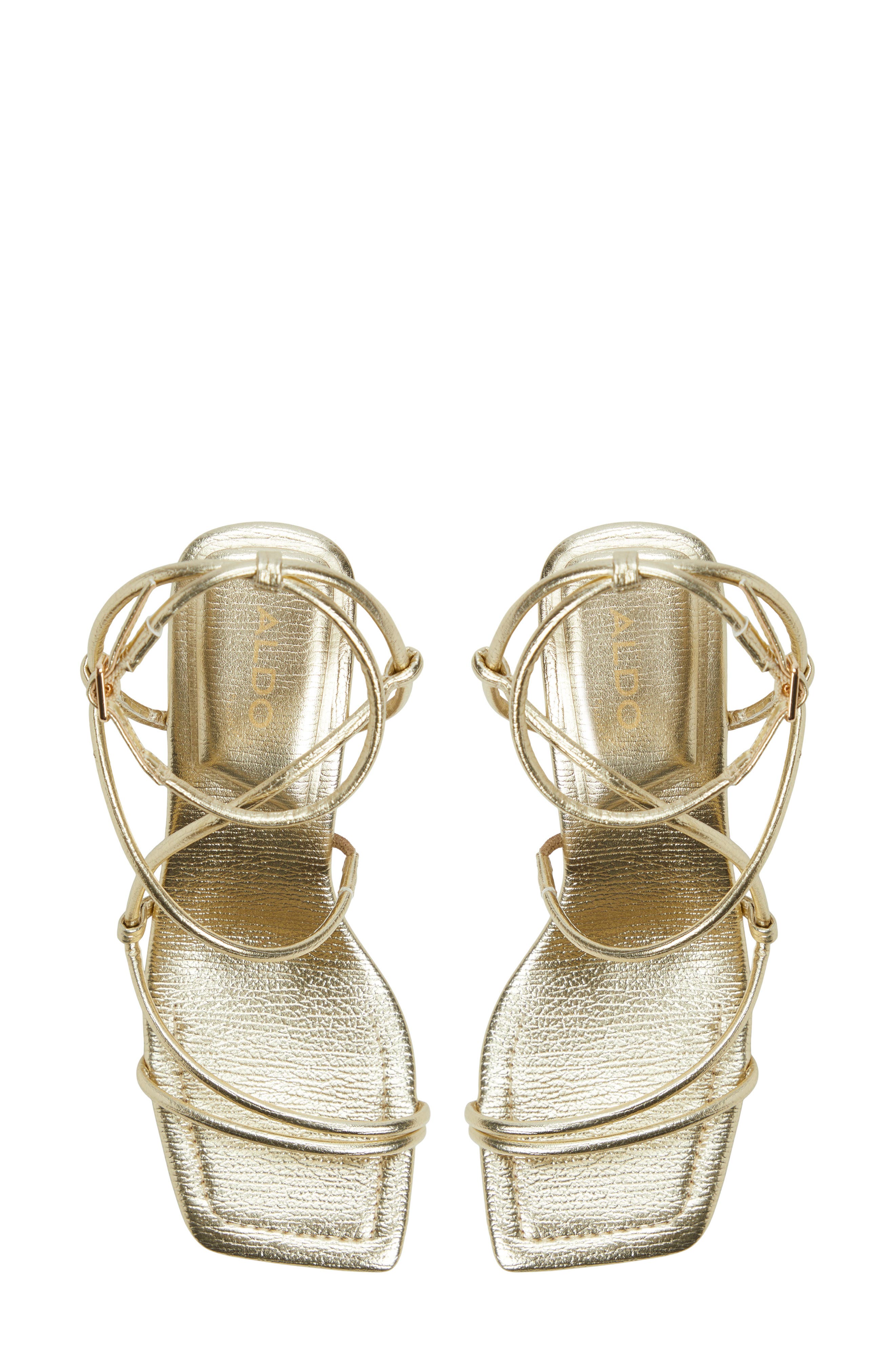 ALDO Harmonni Ankle Strap Sandal, Alternate, color, Gold