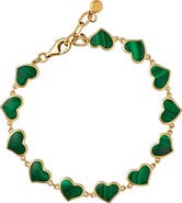 Jan Leslie All Around Heart Bracelet Set In 18K Gold Overlay Sterling Silver