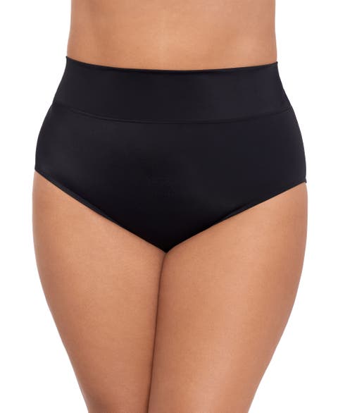 Wide Waistband Yoke-Top Control Swim Brief