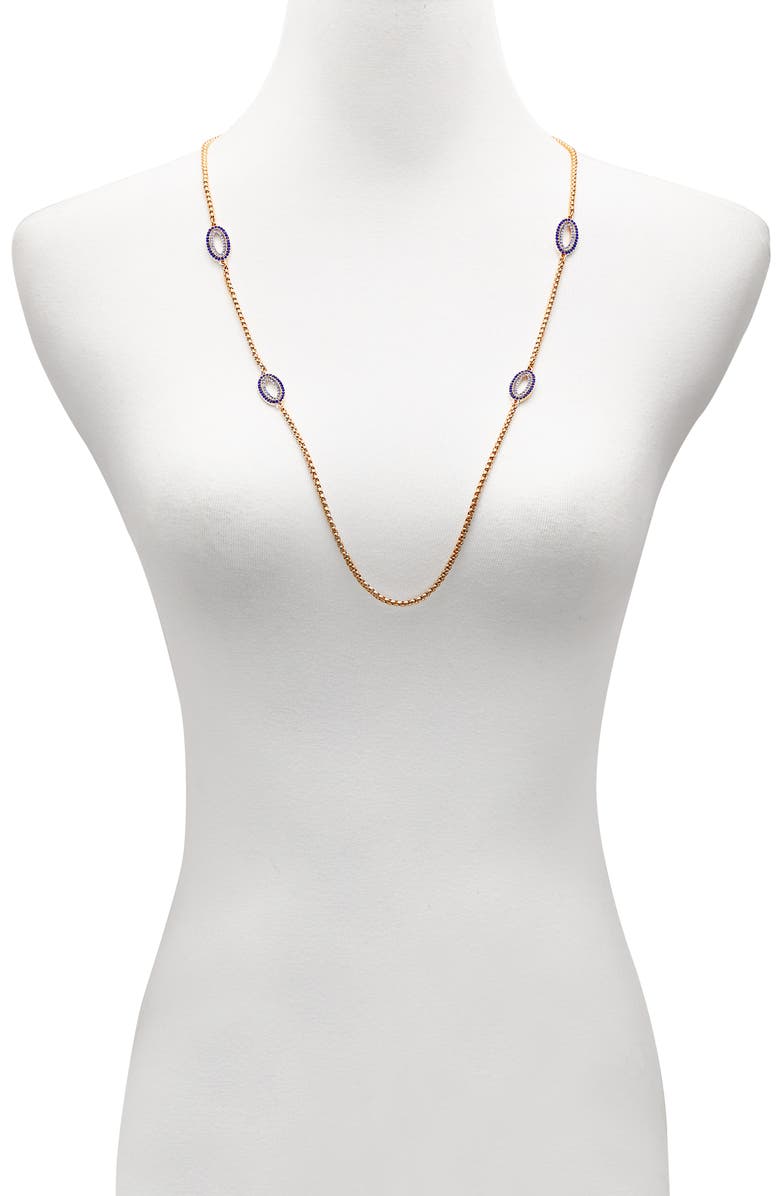 Vince Camuto Pavé Station Necklace, Alternate, color, Gold Tone