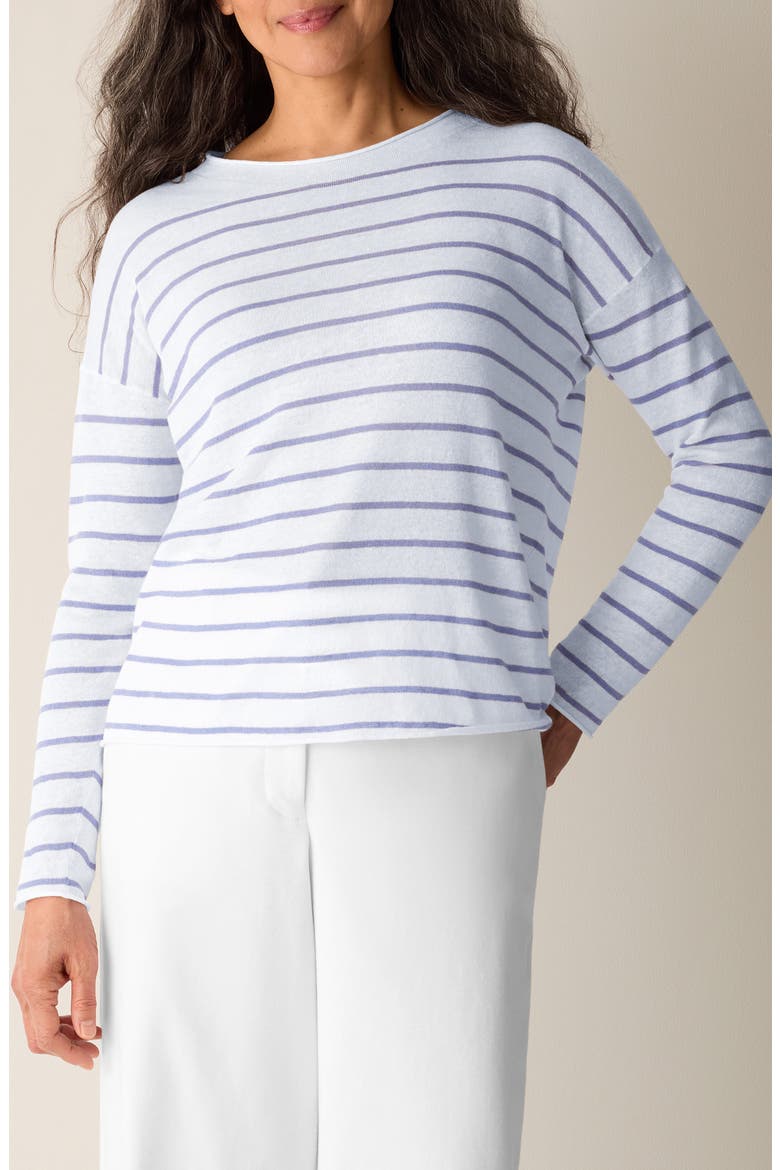 Organic Linen & Organic Cotton Crewneck Sweater, Main, color, HAZE