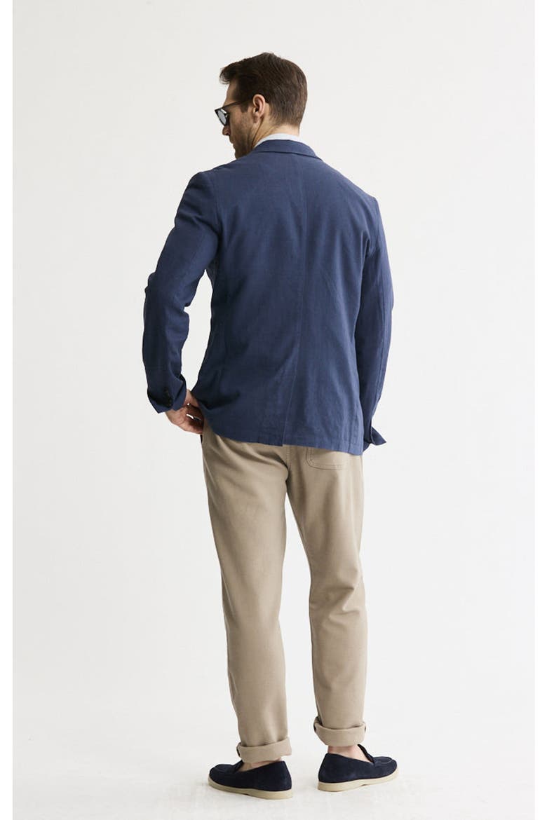 Linen Blend Blazer, Alternate, color, Indigo