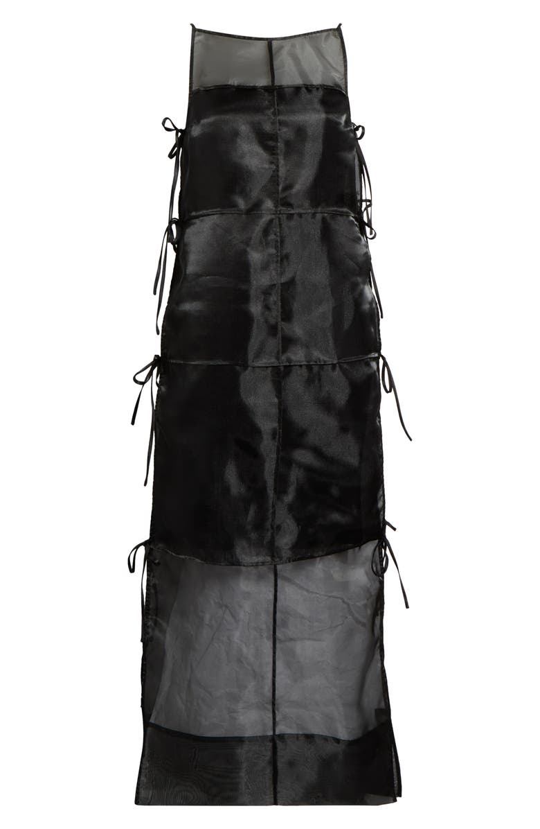 STAUD Chandler Organza Cocktail Dress, Alternate, color, Black