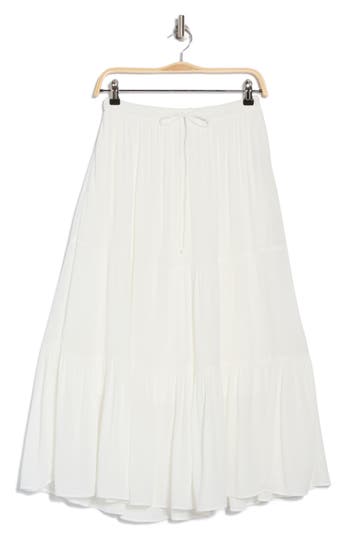 Shop Chelsea And Theodore Pleated Tiered Midi Skirt