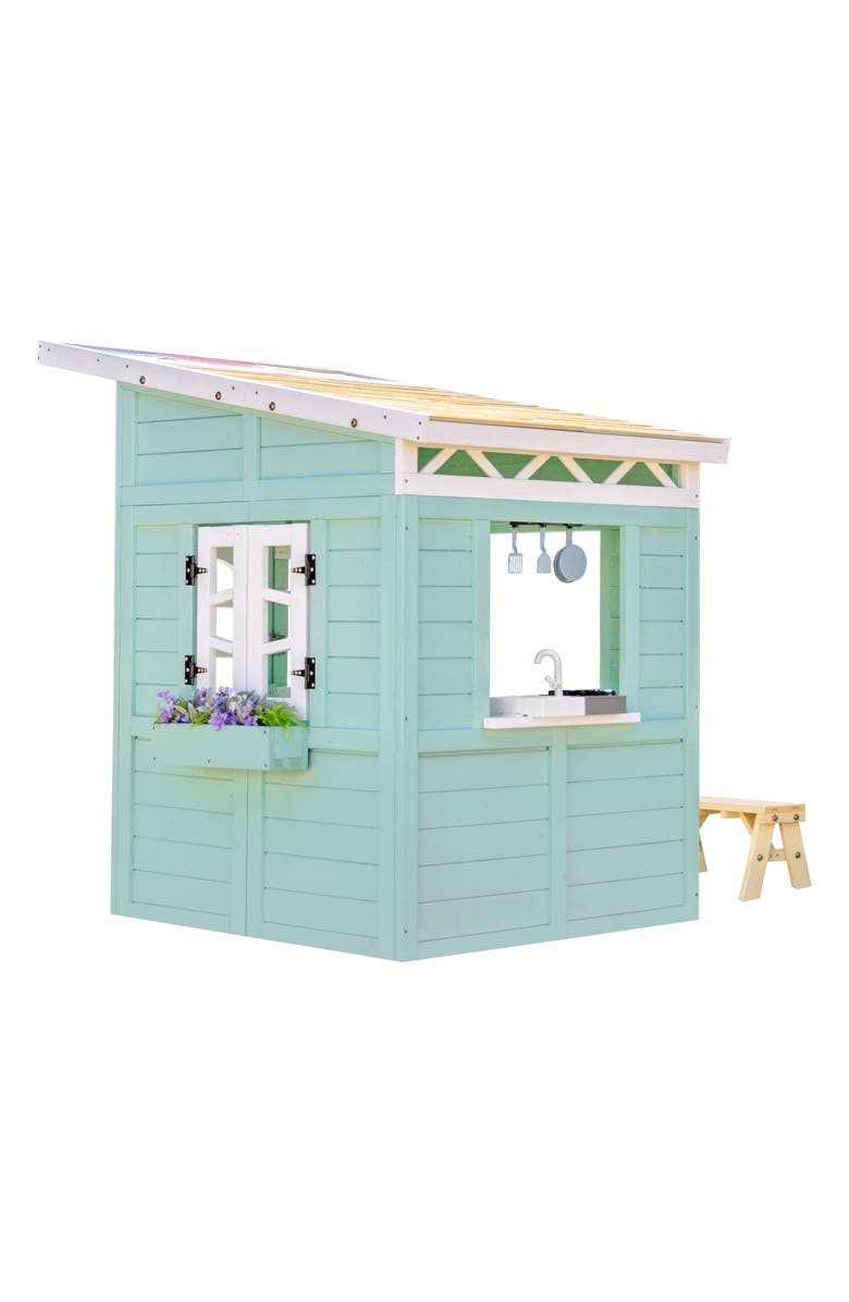 Teamson Kids Rainbow Shade Wooden Play House, Alternate, color, Mint