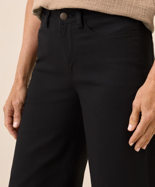 Pact Organic Cotton Stretch Twill Wide Leg Pant In Black