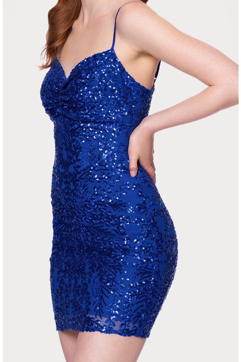 Pinch Sequin Minidress, Alternate, color, ROYAL