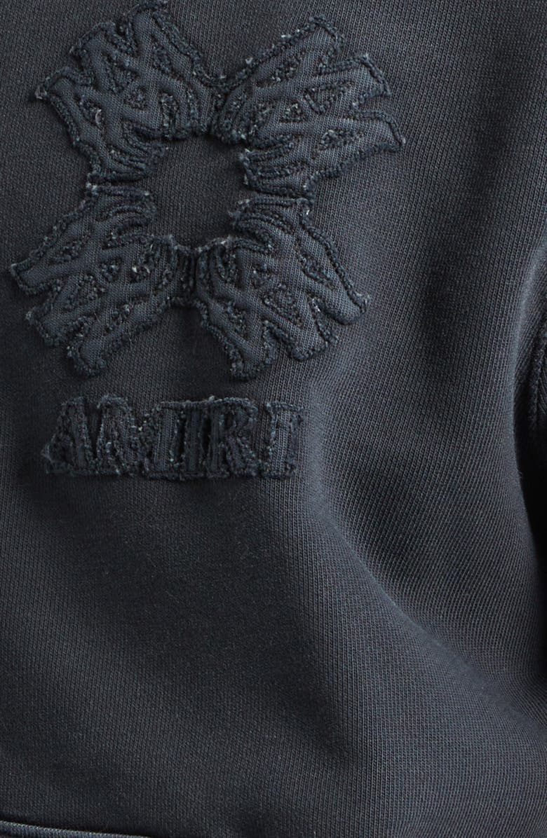 AMIRI MA Quad Appliqué Cotton Zip-Up Hoodie, Alternate, color, Black