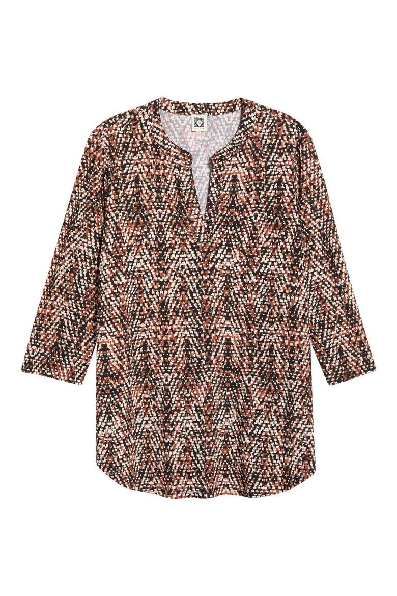 Split Neck Tunic, Alternate, color, ANNE BLACK MULTI