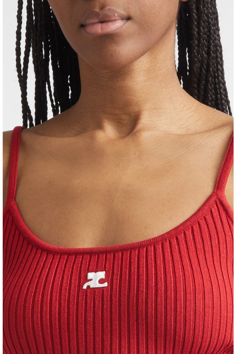 Logo Rib Tank Top, Alternate, color, RED
