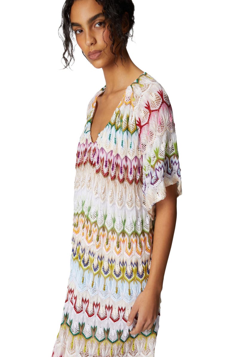 Missoni Short Dress With V-neck In Lace, Alternate, color, 