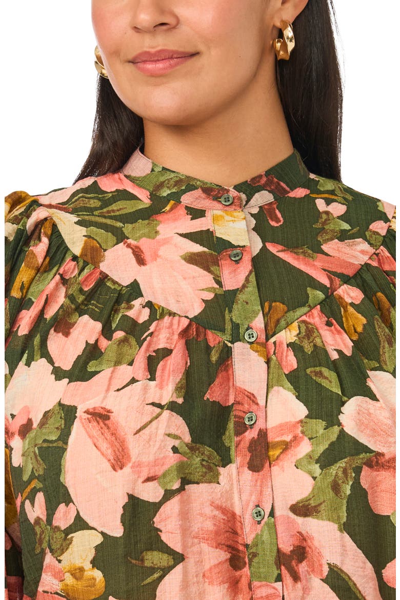 Floral Raglan Sleeve Top, Alternate, color, KOMBU GREEN