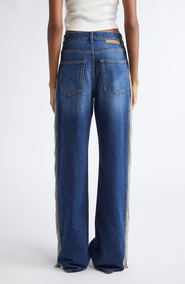Stella McCartney Chain Tassel Straight Leg Jeans, Alternate, color, Dark Blue