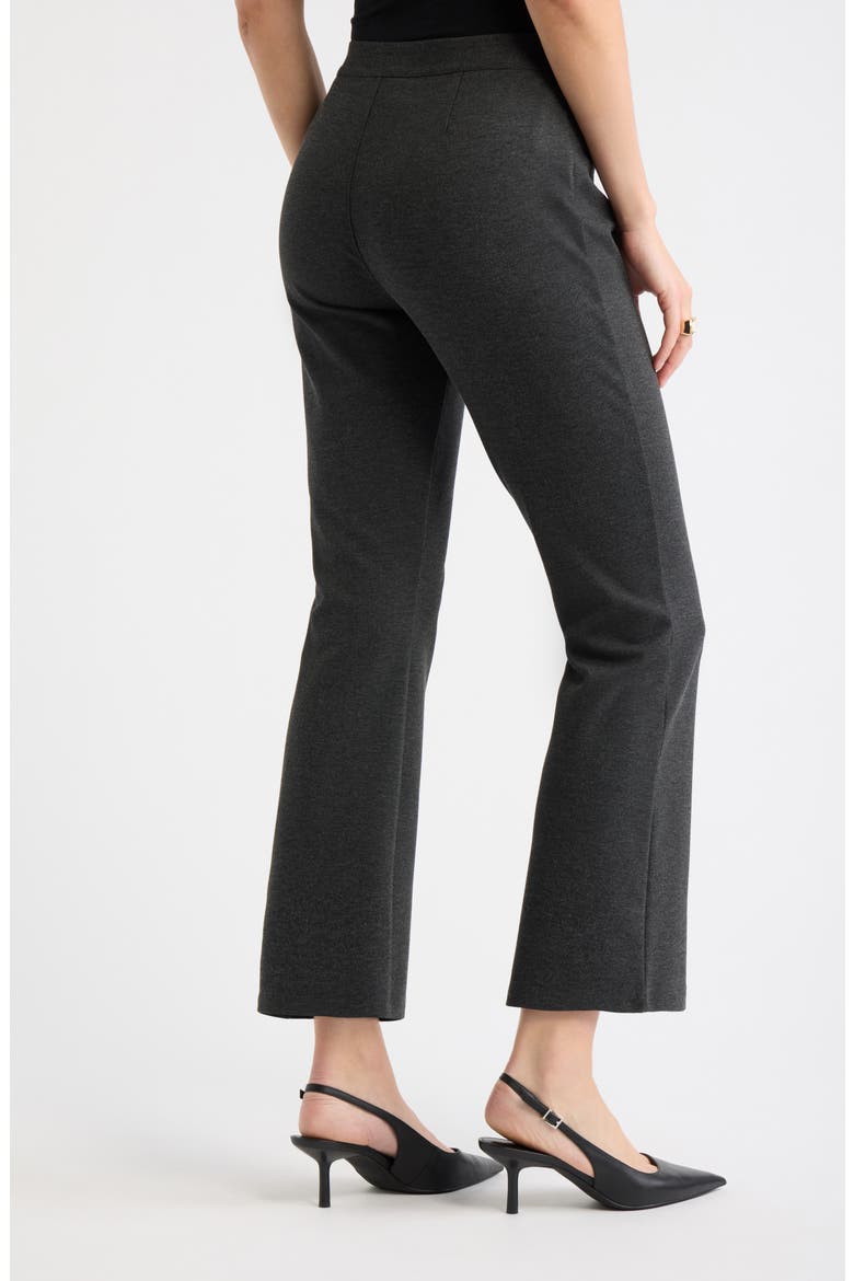 High Waist Ponte Ankle Kick Flare Pants, Alternate, color, GREY DARK CHARCOAL HEATHER