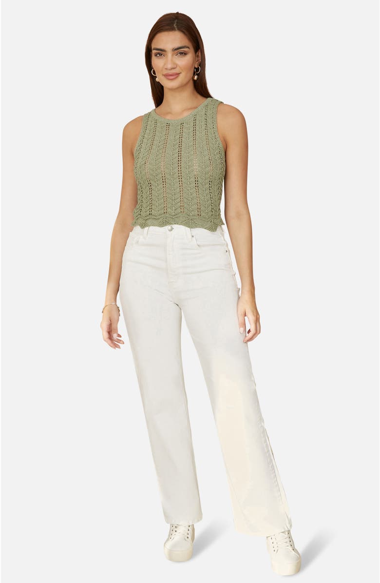 Yumi Crochet Knitted Tank Top, Alternate, color, Sage Green