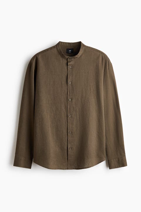 Relaxed Fit Linen-blend Shirt