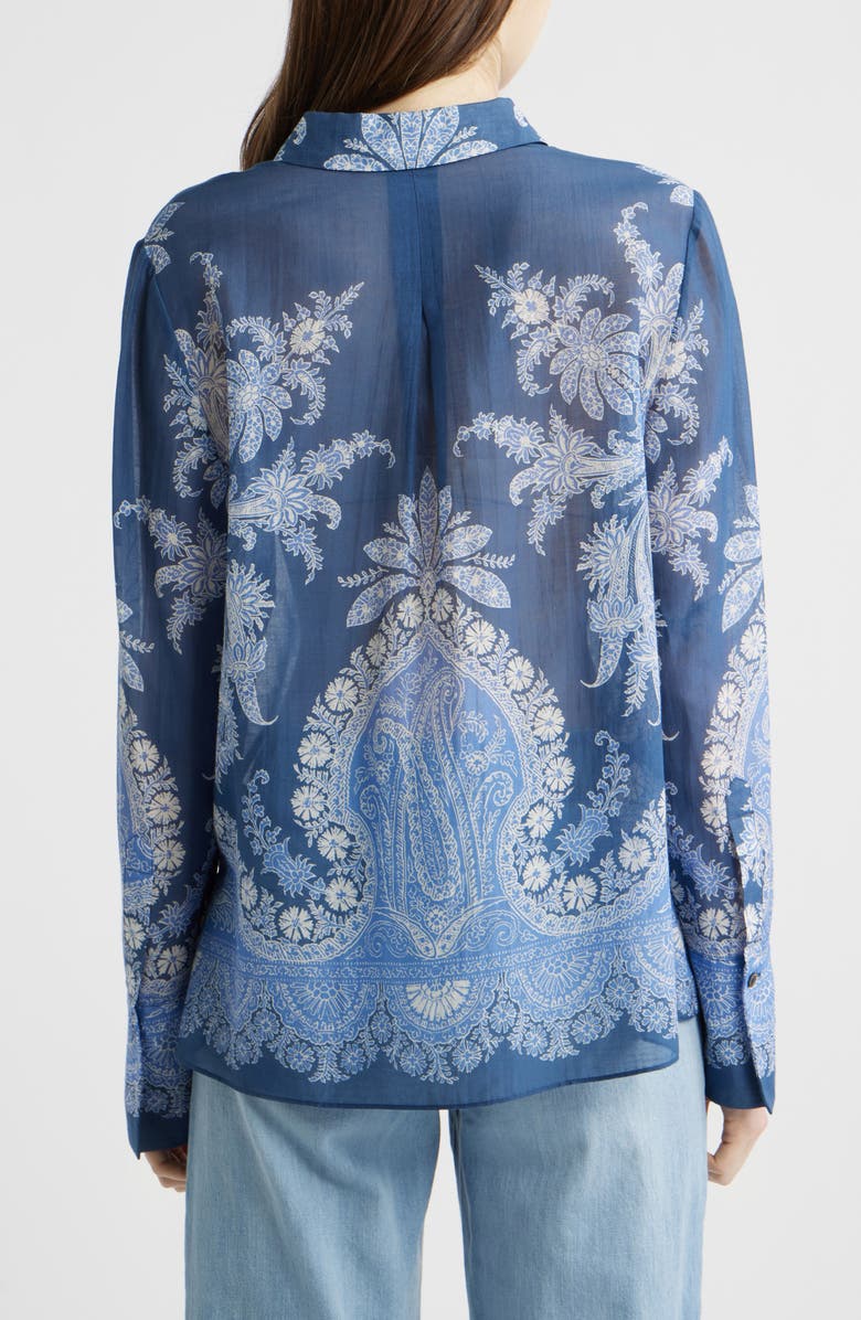 KOBI HALPERIN Paloma Print Cotton & Silk Shirt, Alternate, color, Midnight Multi