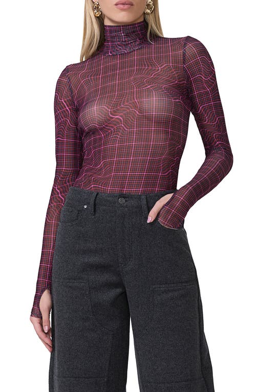 AFRM AFRM ZADIE PRINT TURTLENECK MESH TOP