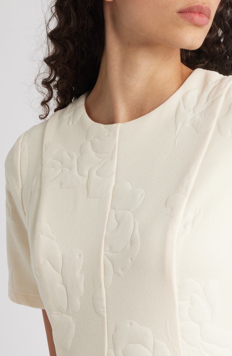 Julia Jordan Floral Jacquard Fit & Flare Dress, Alternate, color, Ecru