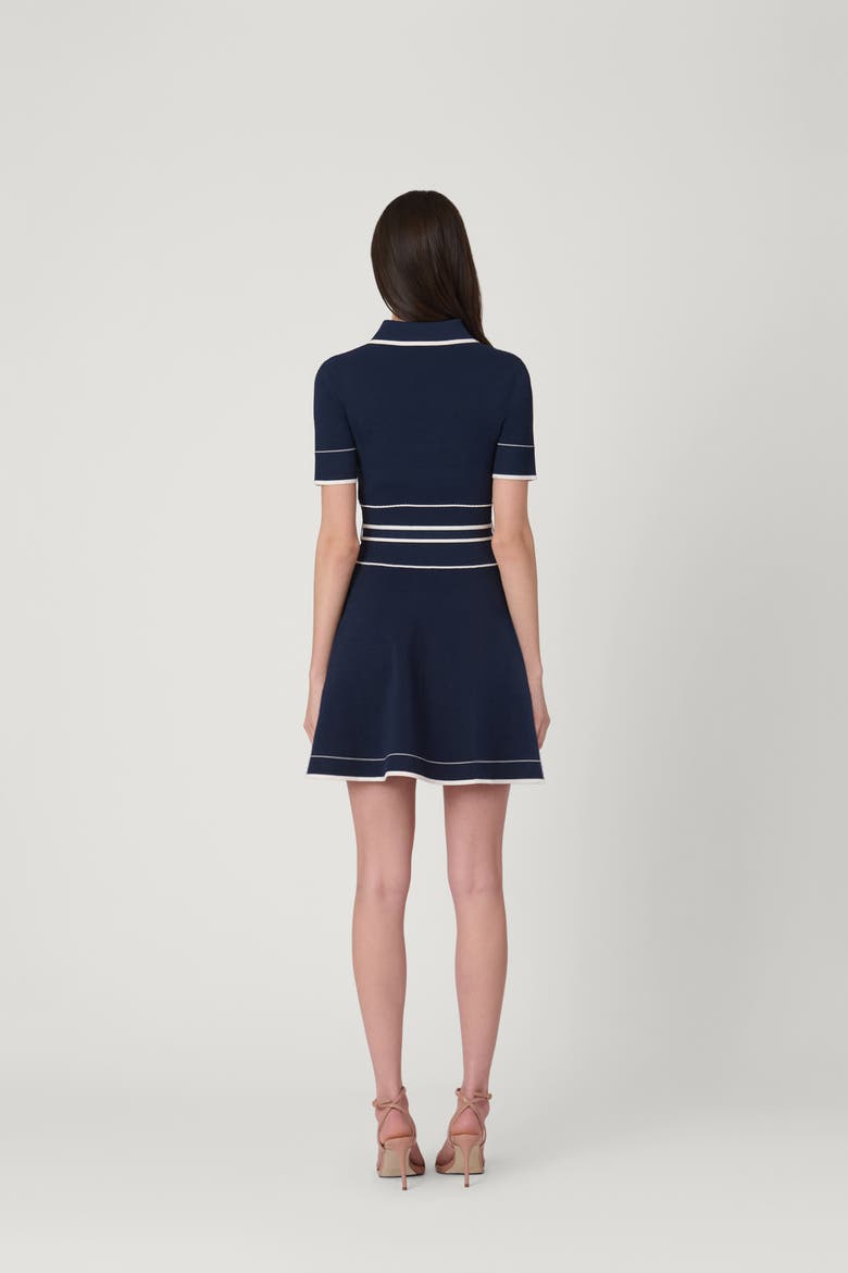 Contrast Border Knit Maren Dress, Alternate, color, Navy/Ivory