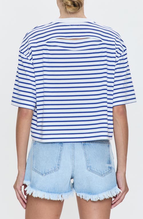 Pistola Mae Cropped Boxy Top In Maritime White Stripe In White
