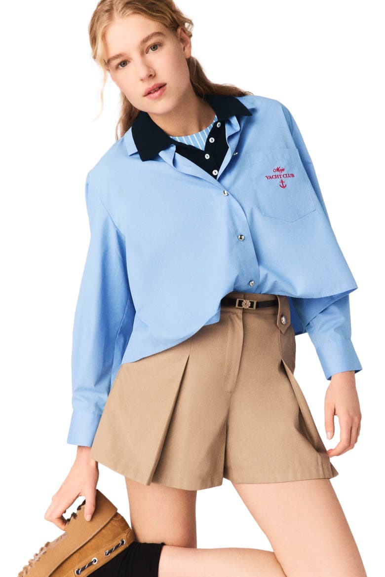 Pleated cotton shorts, Alternate, color, Mastic beige