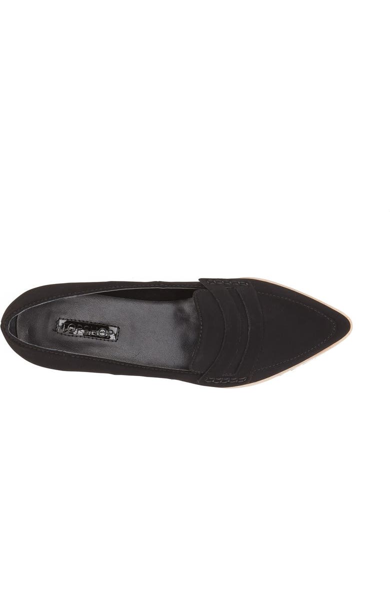 Topshop 'Krest' Pointy Toe Penny Loafer, Alternate, color,
