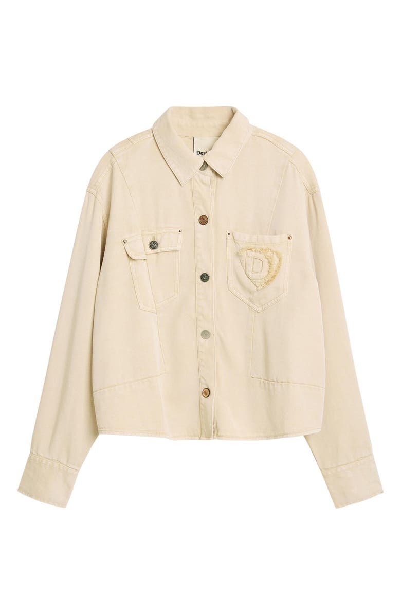 Desigual Denim Trucker Jacket, Alternate, color, Off White