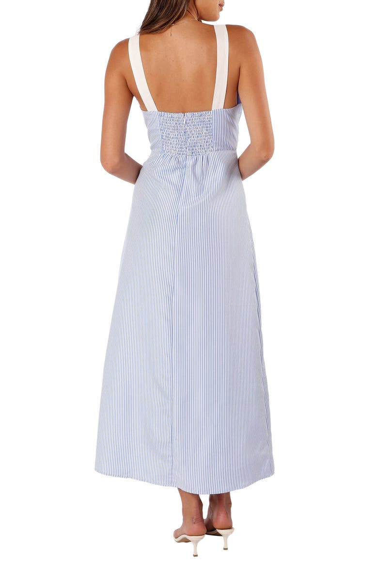 Bailee Cutout Maxi Dress, Alternate, color, BLUE STRIPE