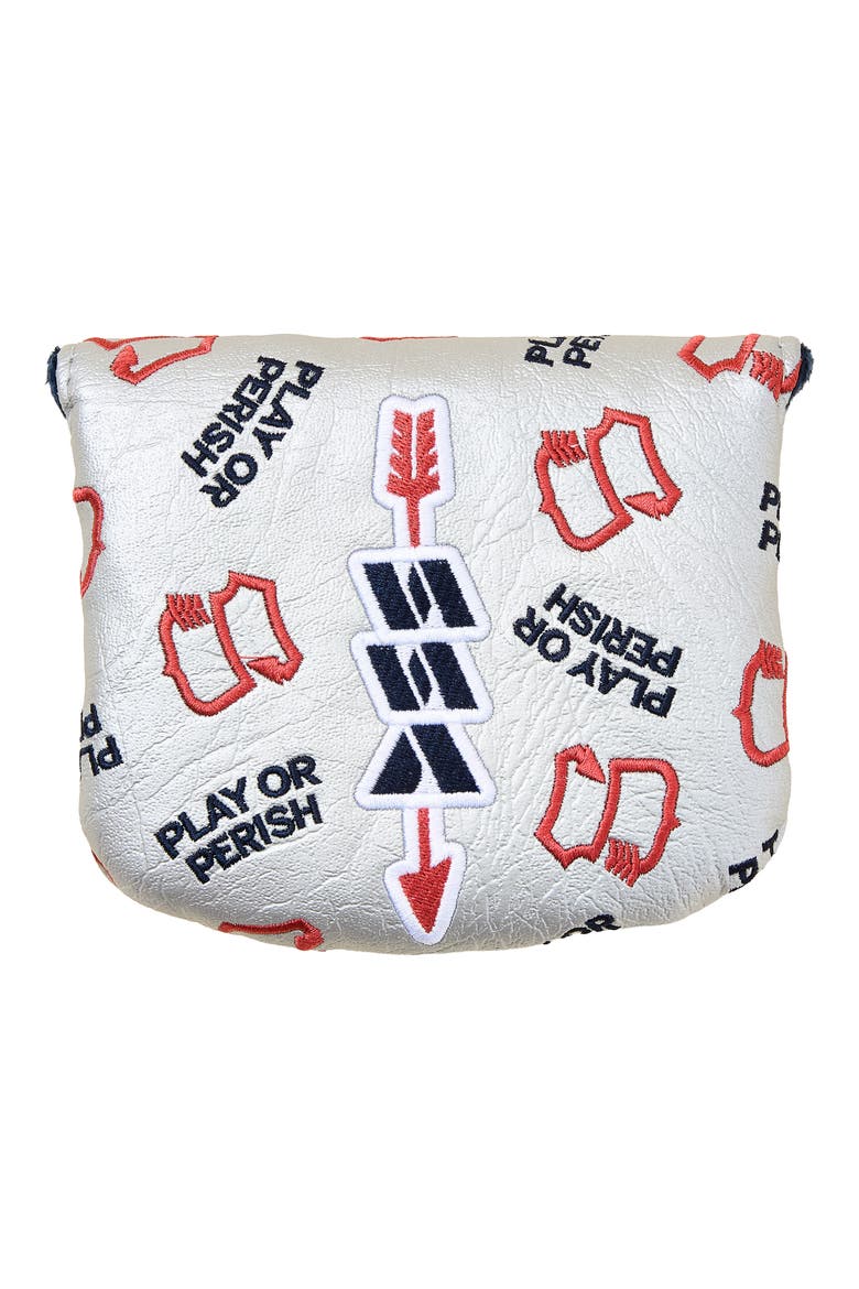 Classic SSC Leather Mallet Putter Cover, Main, color, SILVER