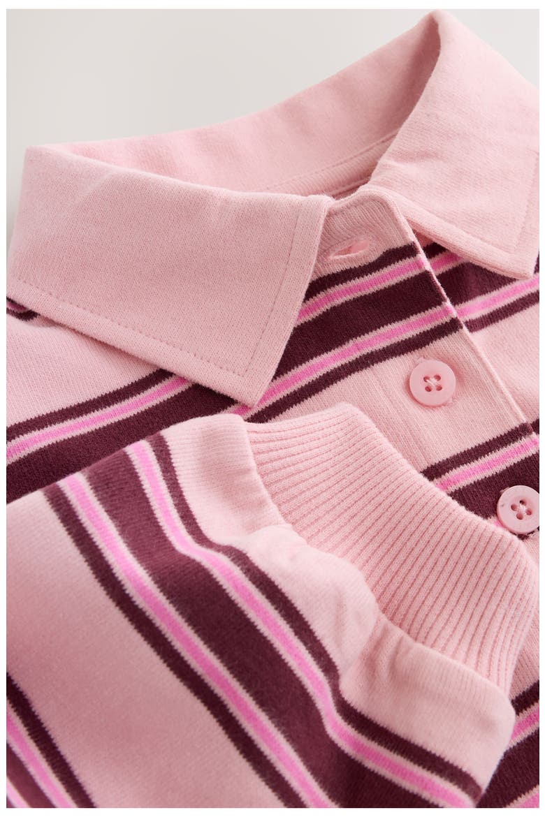 Kids' Striped Rugby Polo Dress, Alternate, color, PINK