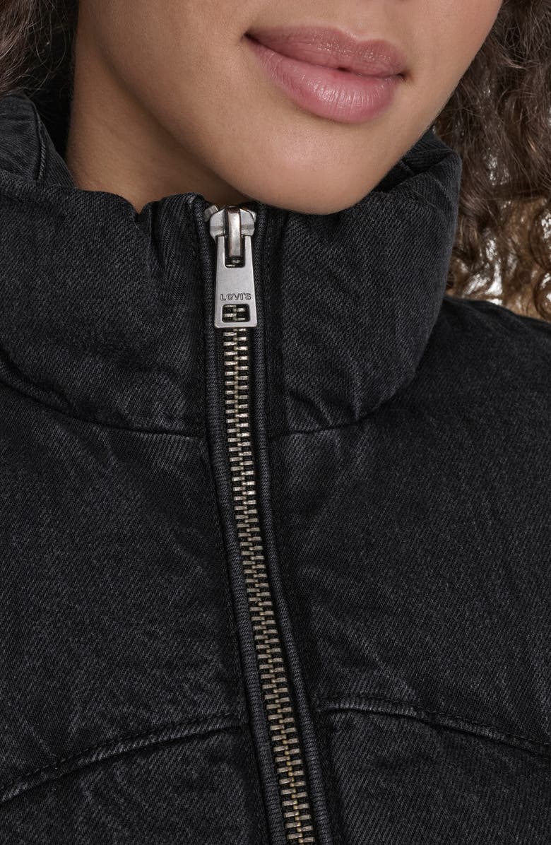 Levi's<sup>®</sup> Western Denim Puffer Jacket, Alternate, color, Black Wash Denim