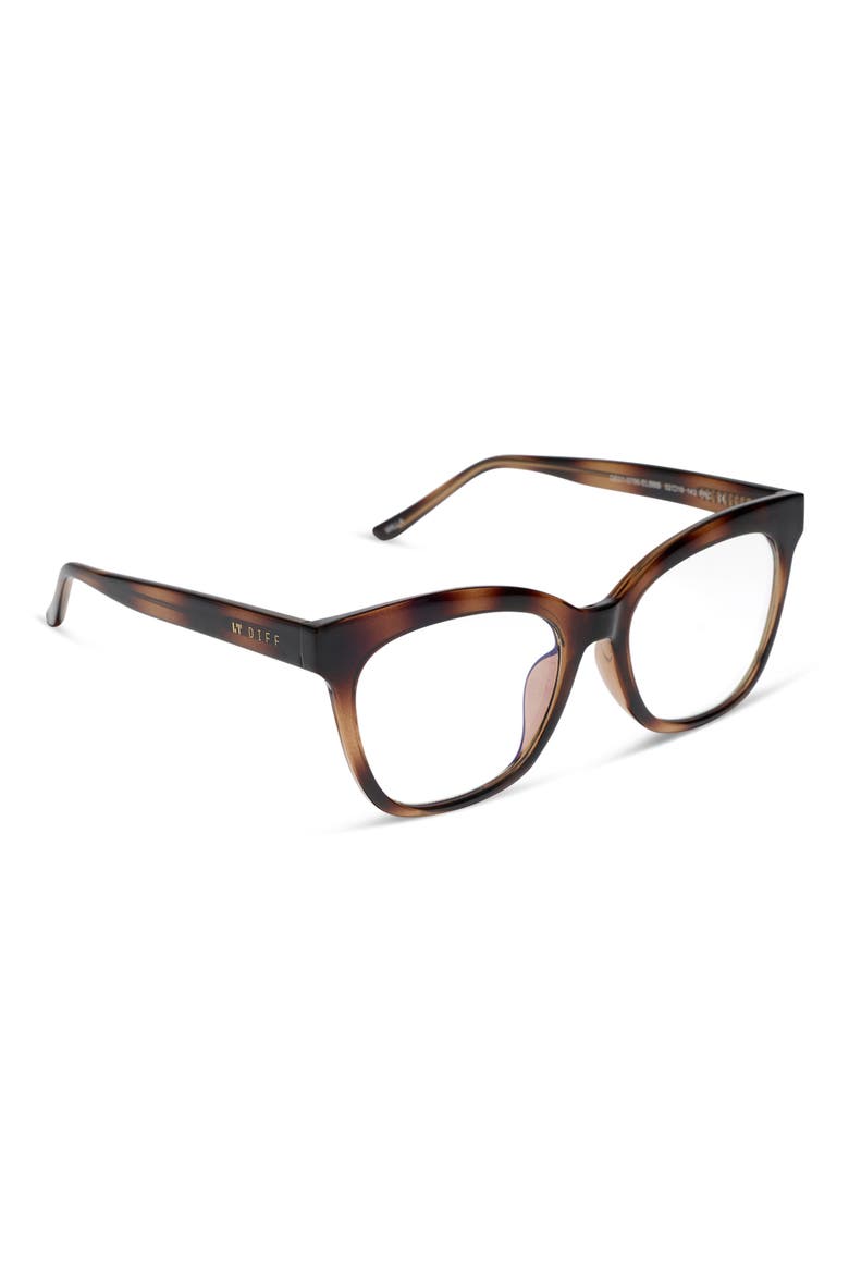 Willa 52mm Cat Eye Reading Glasses, Alternate, color, DARK ELM TORTOISE BLUE LIGHT