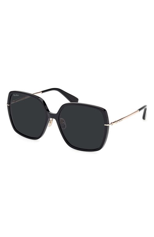 Max Mara 59mm Round Sunglasses In Black
