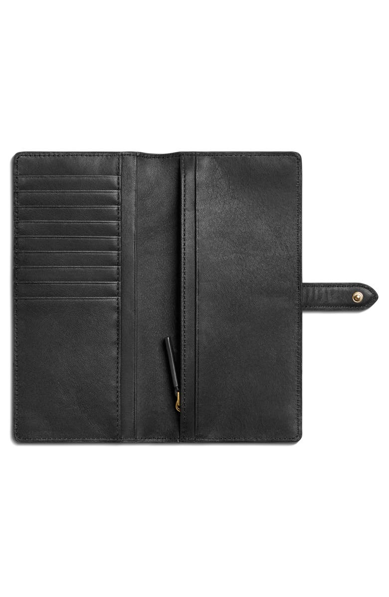 Shinola Continental Leather Snap Wallet, Alternate, color, Black
