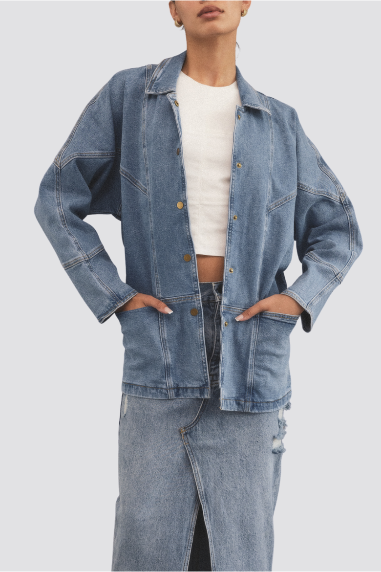 Linda Denim Jacket, Main, color, Union Sq.