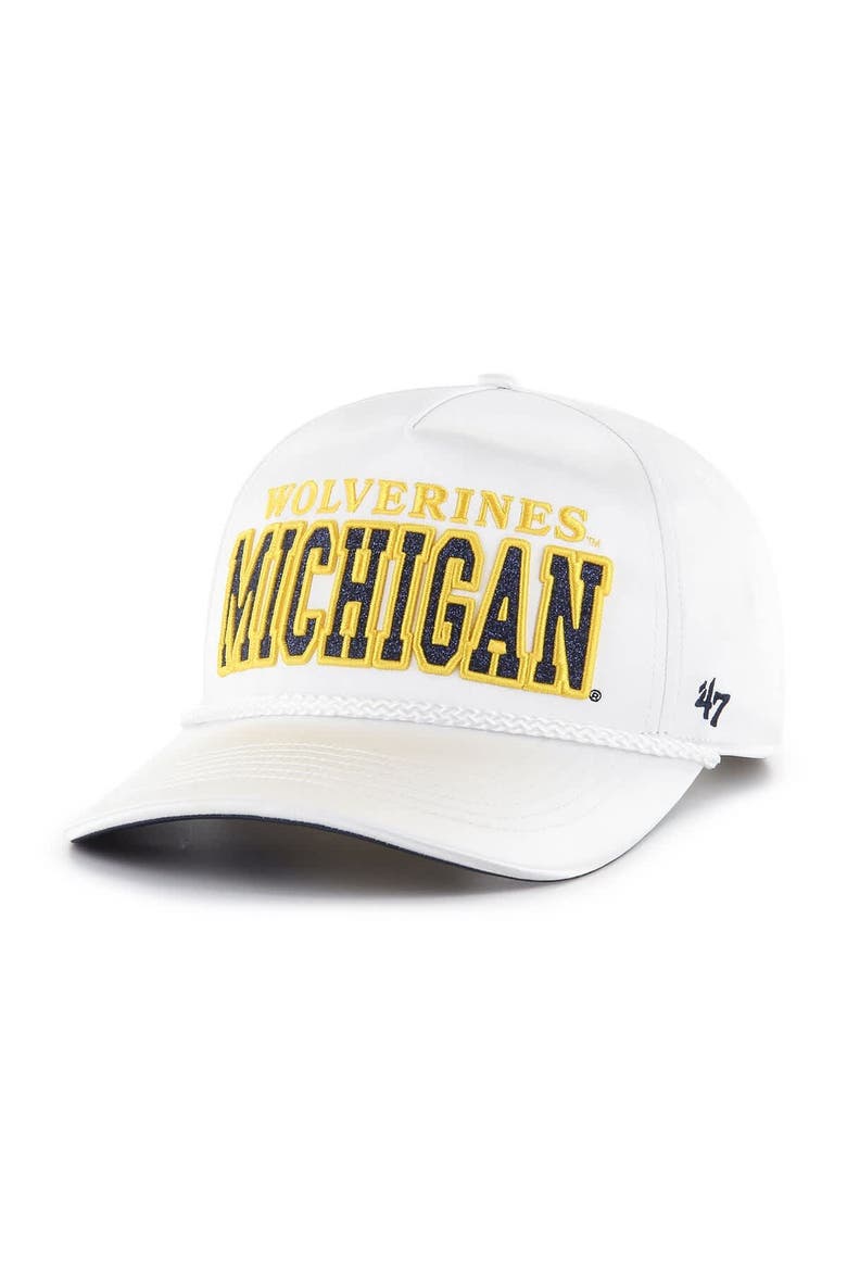 Women's '47 White Michigan Wolverines Outspoken Hitch Adjustable Hat, Alternate, color, White