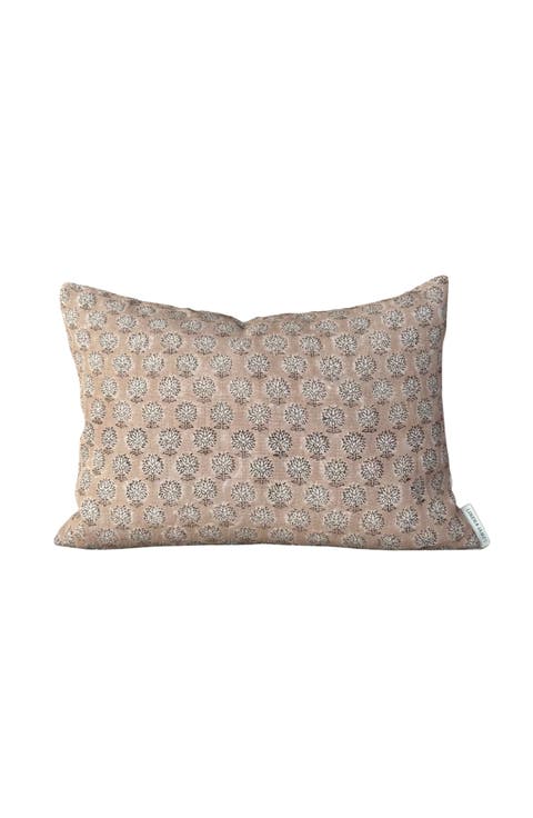 Rosie | Soft Blush Floral Handblock Pillow Cover