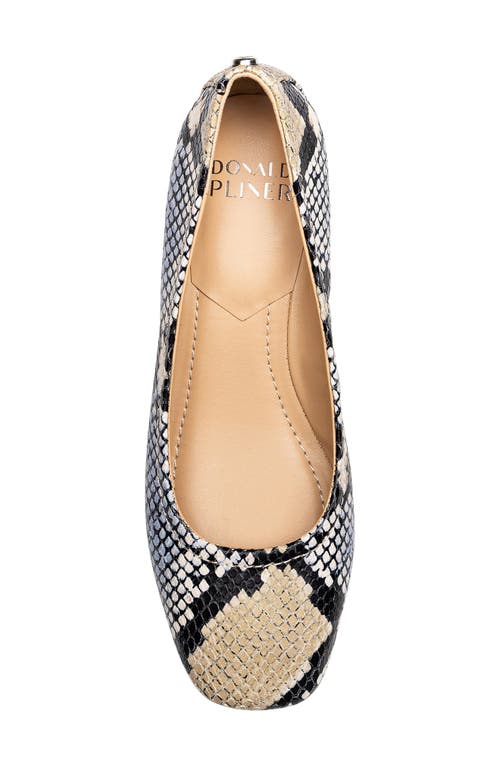 Shop Donald Pliner Snakeskin Print Mid Heel Pump In Light Deni