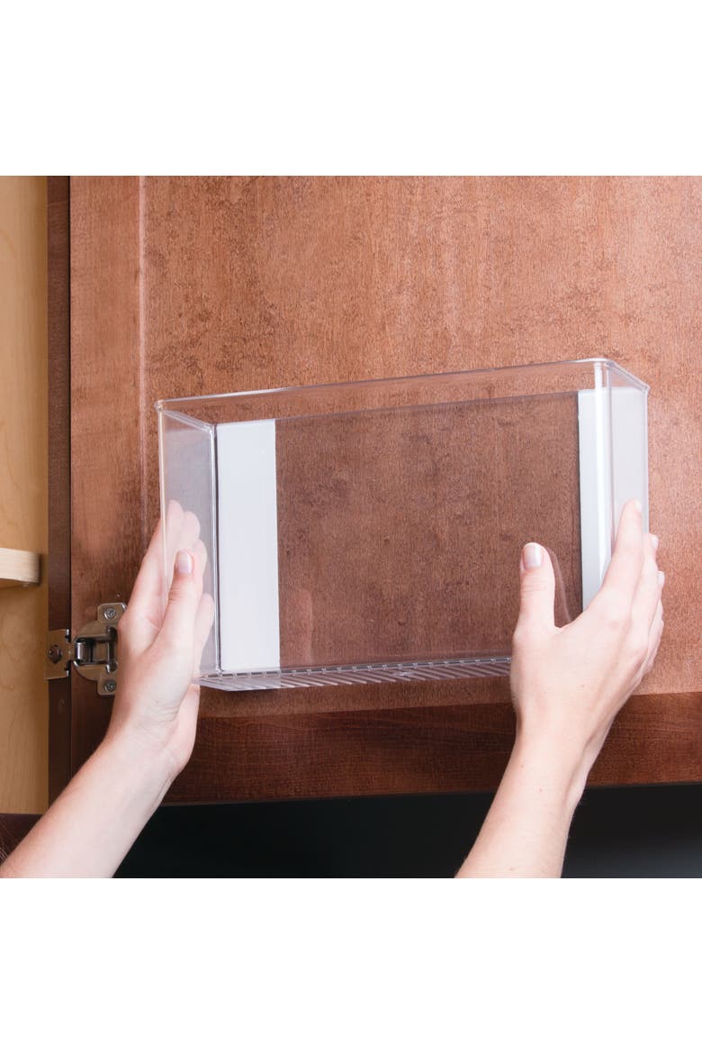 Adhesive Organizer Bin for Kitchen - Set of 4 - Clear, Alternate, color, Clear