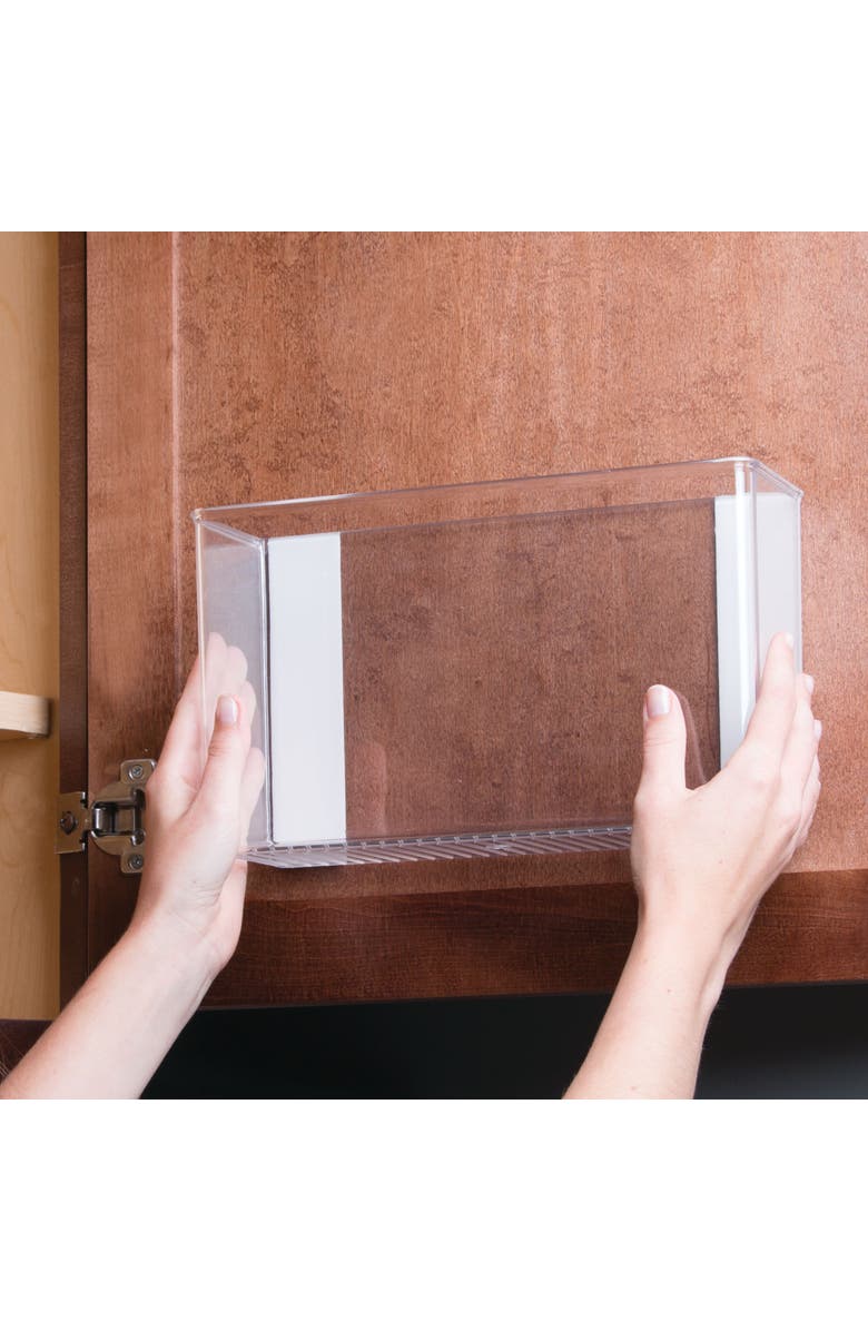 iDesign Adhesive Organizer Bin for Kitchen - Set of 4 - Clear, Alternate, color, Clear