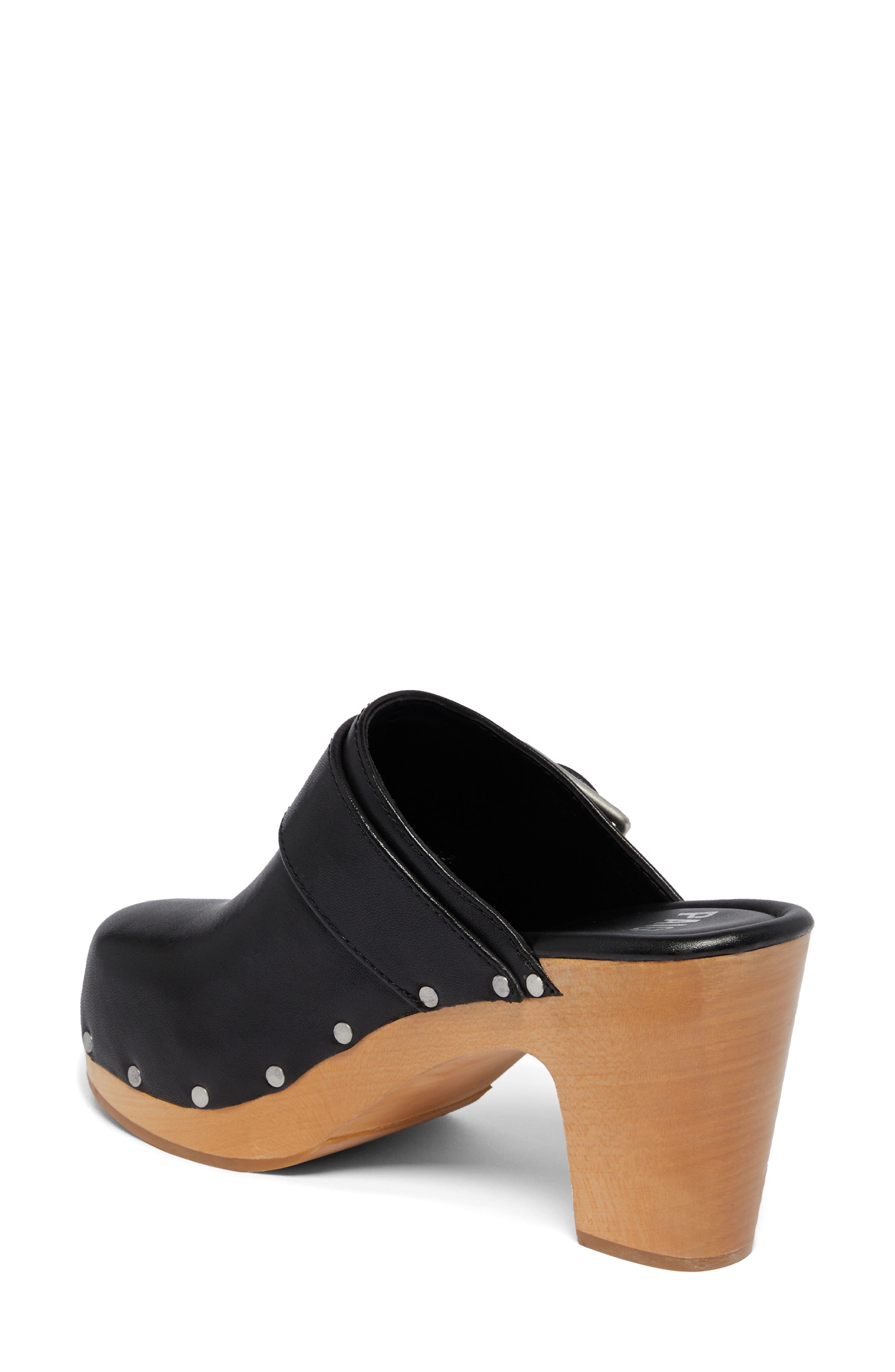 PAIGE Rosie Leather Studded Clog, Alternate, color, Black