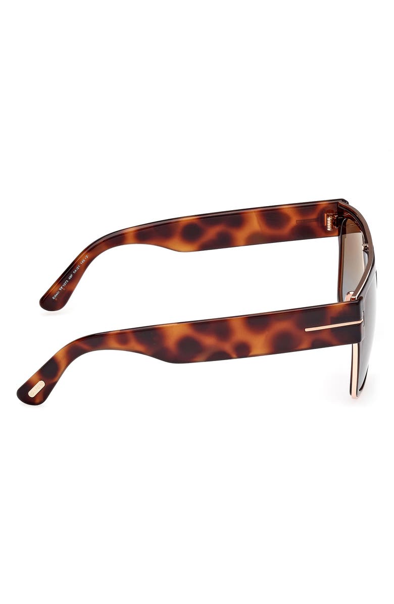 TOM FORD Edwin 54mm Square Sunglasses, Alternate, color, Rose Gold Brown Havana