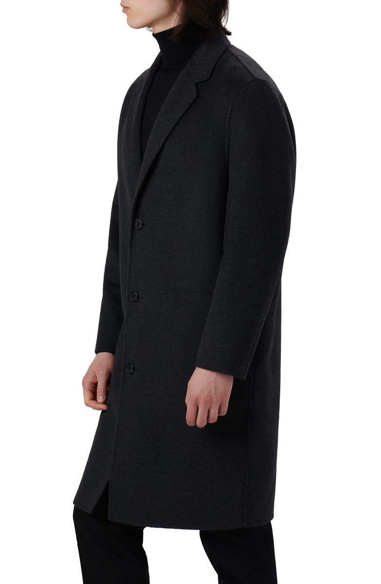 Bugatchi Tailor Fit Wool Blend Longline Coat, Alternate, color, 