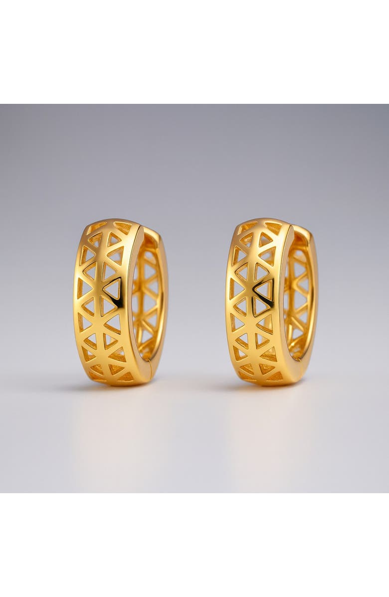 Ivy & Pearl Co. The Lancaster Filigree Hoops, Main, color, Gold